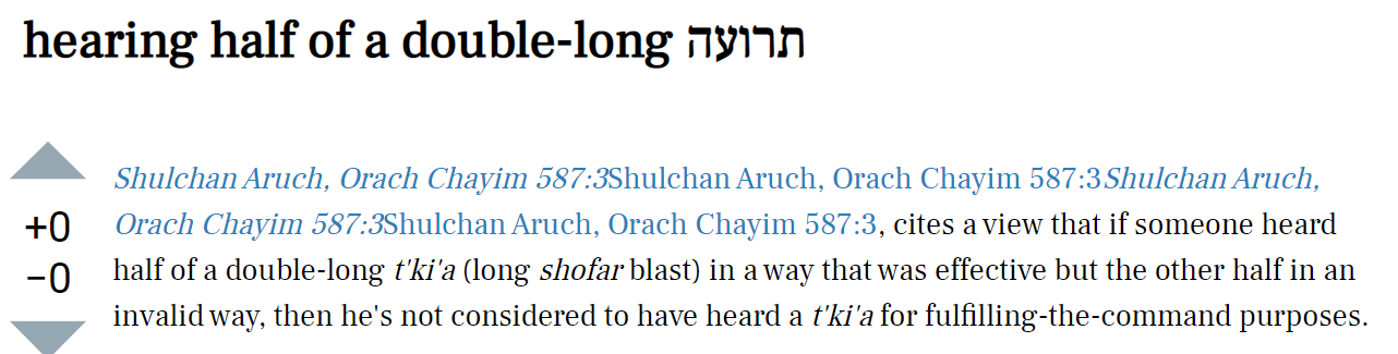 what showed up in the displayed post: "Shulchan Aruch, Orach Chayim 587:3Shulchan Aruch, Orach Chayim 587:3Shulchan Aruch, Orach Chayim 587:3Shulchan Aruch, Orach Chayim 587:3, cites a view"